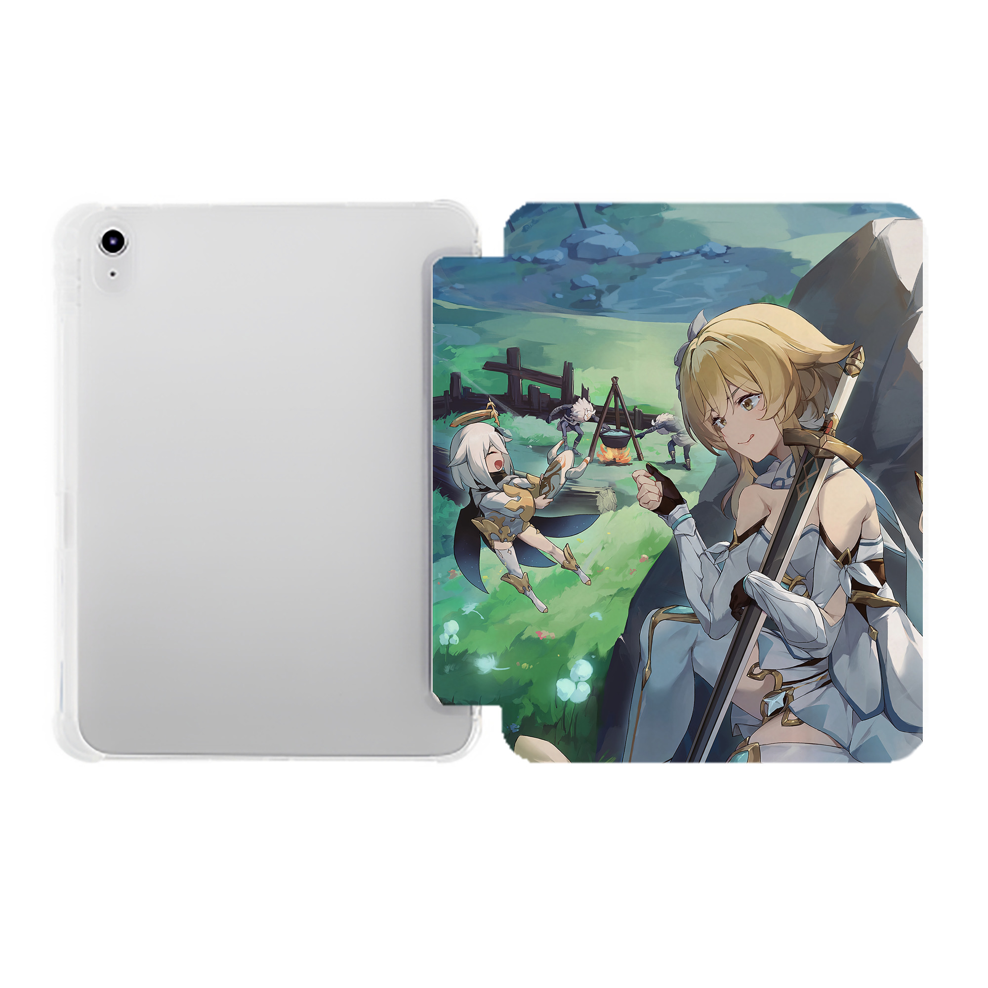 げんし神 genshin IPad ケース ペン収納付き 三つ折りスタンド PUレザー×シリコン 対応機種9.5/10.5/10.9インチ